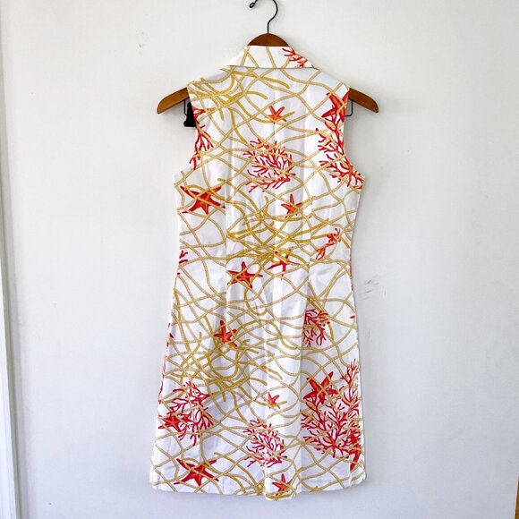 J. McLaughlin Coral Print Sleeveless Shirtdress, Size 4 - Picture 2 of 4